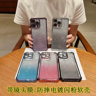 时尚女款适用oppo reno16闪粉手机壳一加turbo6x四角防摔电镀软壳