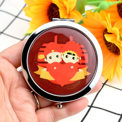 嫁妝結婚化妝鏡婚禮隨身鏡迷你雙面鏡小鏡子新人婚慶紅色小鏡子