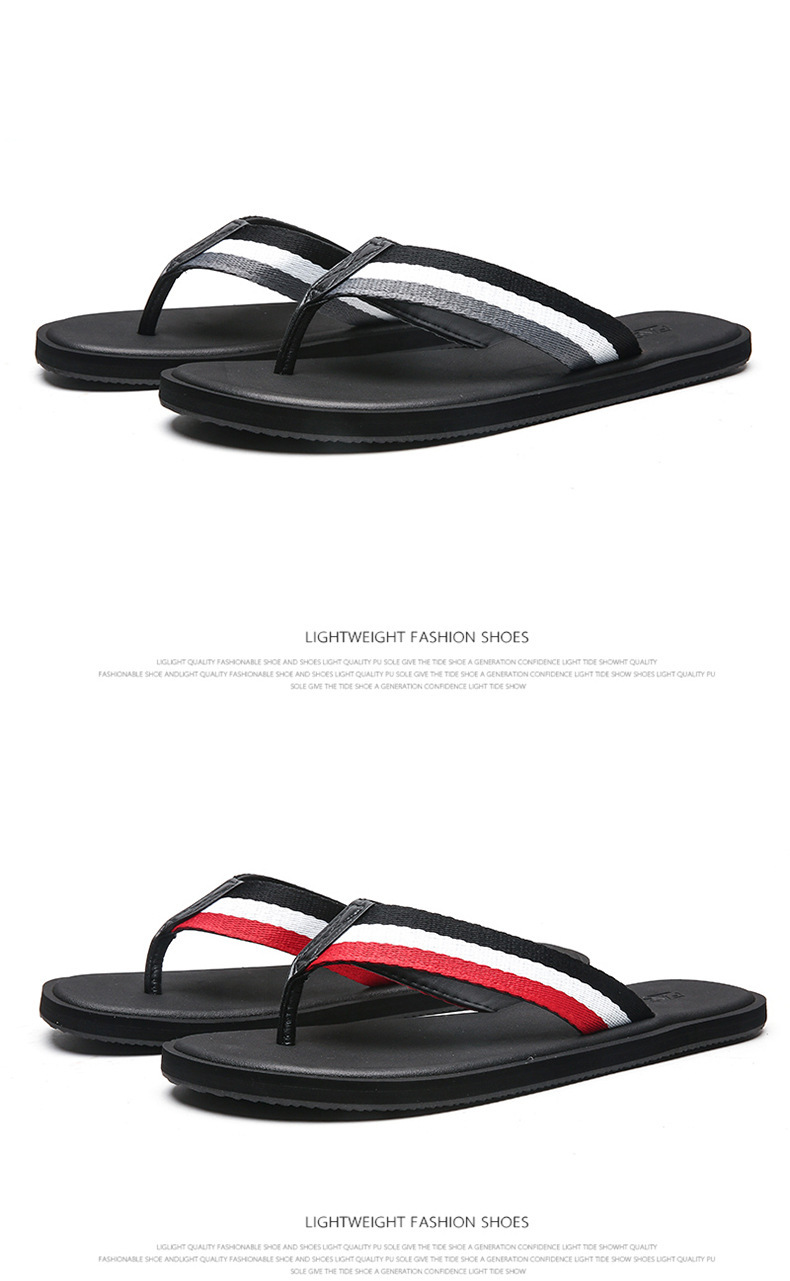 Men's Casual Solid Color T-Strap Flip Flops display picture 8