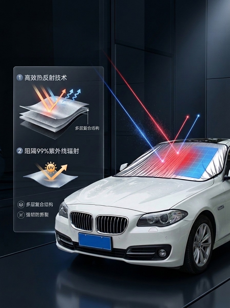 Car snow cover, front windshield frost protection, anti-freeze, heat insulation, sunshade, car window sunshade, car cover for winter