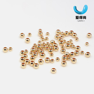 14K Gold-Filled Color-Preserving Beads Transfer Separated by Beads Small Gold Pearlescent Surface Solid DIY Jewelry Handmade Beading Accessories Loose Beads