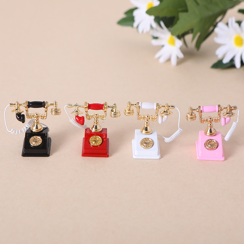1:12 miniature food play scene model doll house accessories mini simulation retro nostalgic phone ornaments