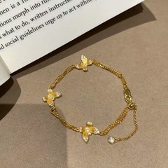 S925銀伸糸蝶伸糸ブレスレットフランス中古風軽豪華気質名媛高級感ブレスレット