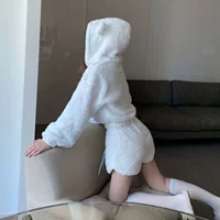 Женский плюшевый свитер, модный приталенный винтажный утолщенный короткий топ с высокой талией и капюшоном с медведем, Новинка осени и зимы 2022 года
