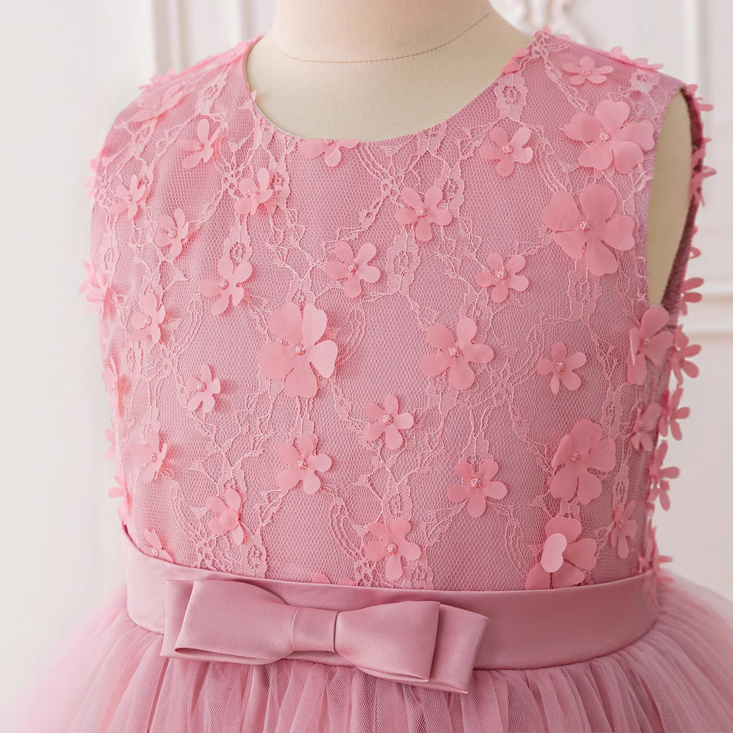 Nuevo vestido para niños, vestido de princesa, vestido de flores lindo, vestido de tutú, niña de las flores, vestido de fiesta, vestido de noche