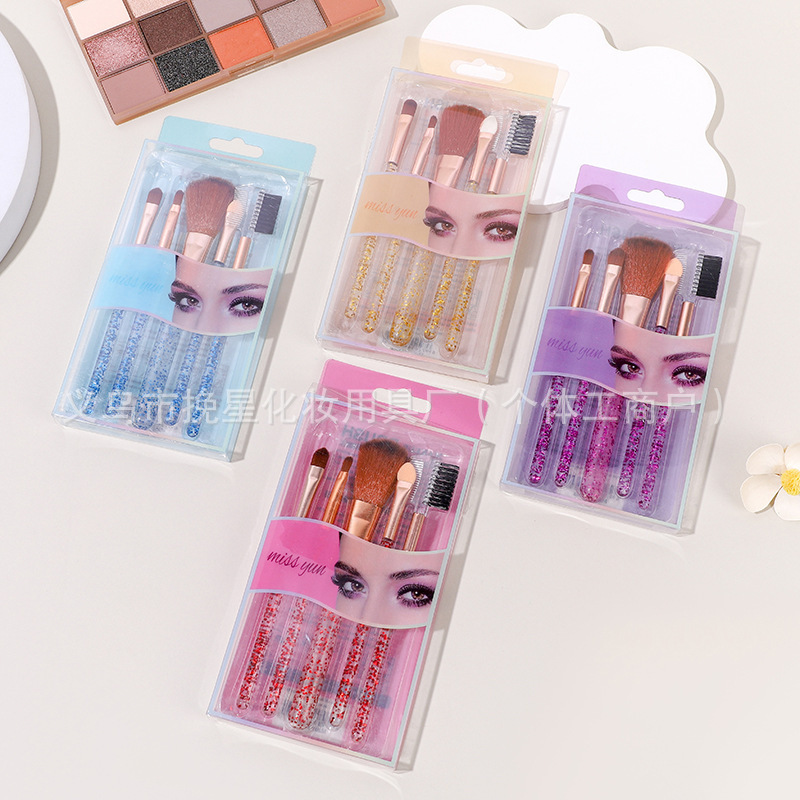 Polvo de cebolla de cristal creativo para maquillaje de belleza, herramienta de brocha de maquillaje transparente, juego portátil para aplicar polvo y fijar el maquillaje.