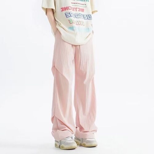 Women's and Men's Summer Trend Brand Loose Fighting Pants, Thin Quick-Dry Casual Trousers with American Style Ice Silk Cool Sensation