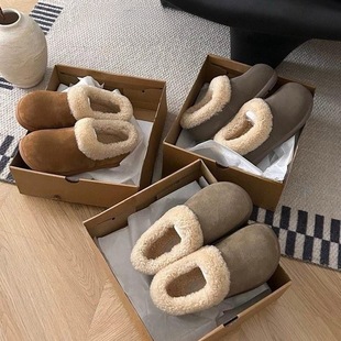 Thick Sole Pedal Full-bag Birkenan Shoes Women's Winter 2024 New fleece-lined Warm Cotton Shoes Small Potato Mao Mao Snow Boots