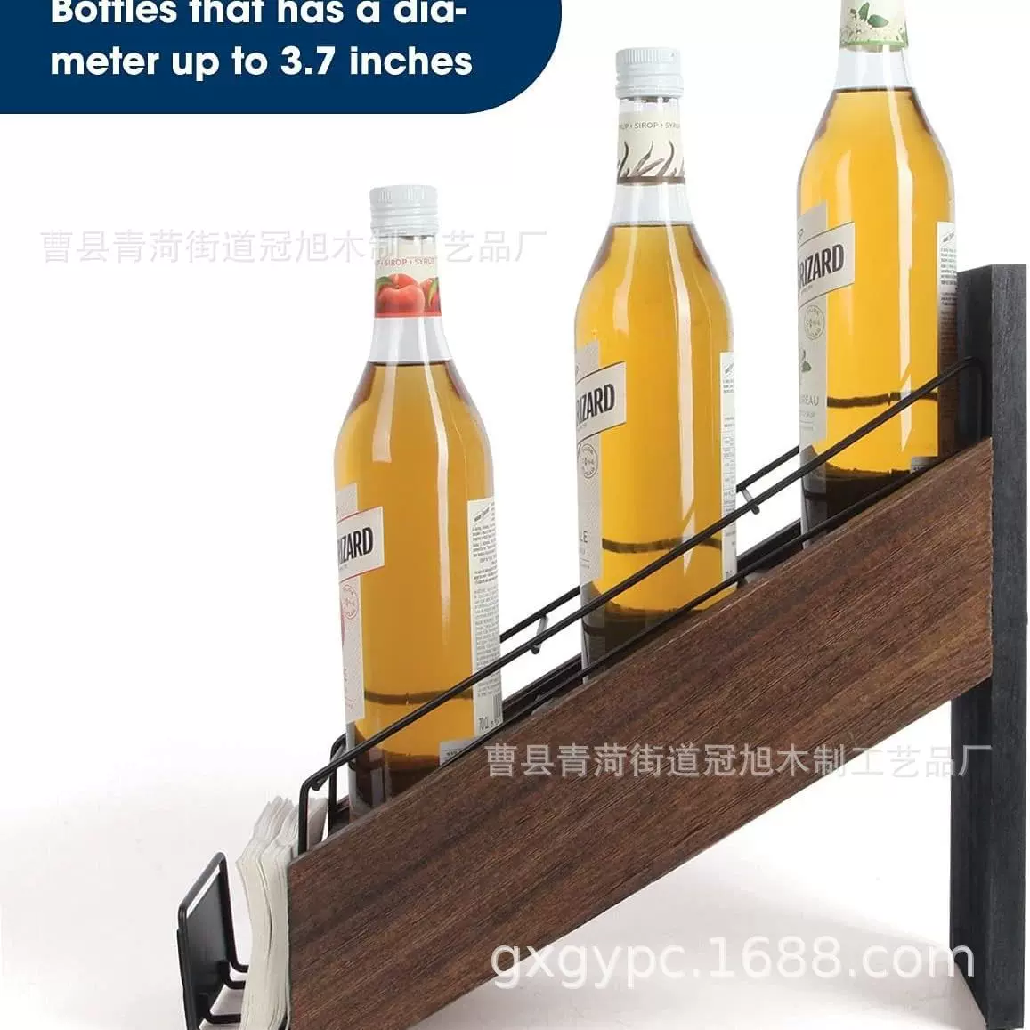 铁木红酒架阶梯式果露架糖浆架咖啡店吧台摆放架调料味瓶储物架
