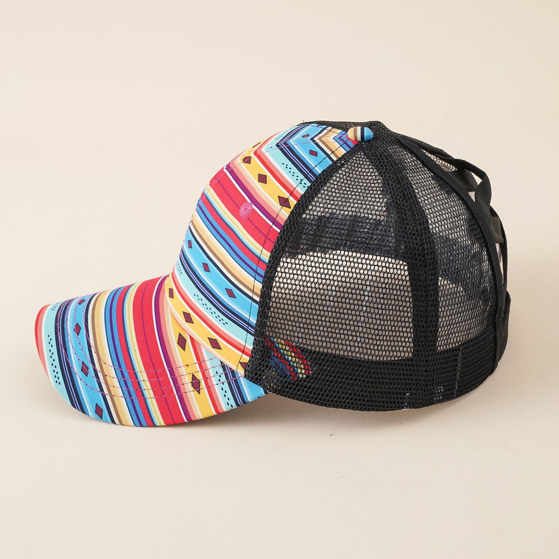 Estilo bohemio moda primavera y verano geométrico deportes al aire libre gorra femenina sombrero gorra de béisbol gorra de malla masculina tapa enarbolada marea