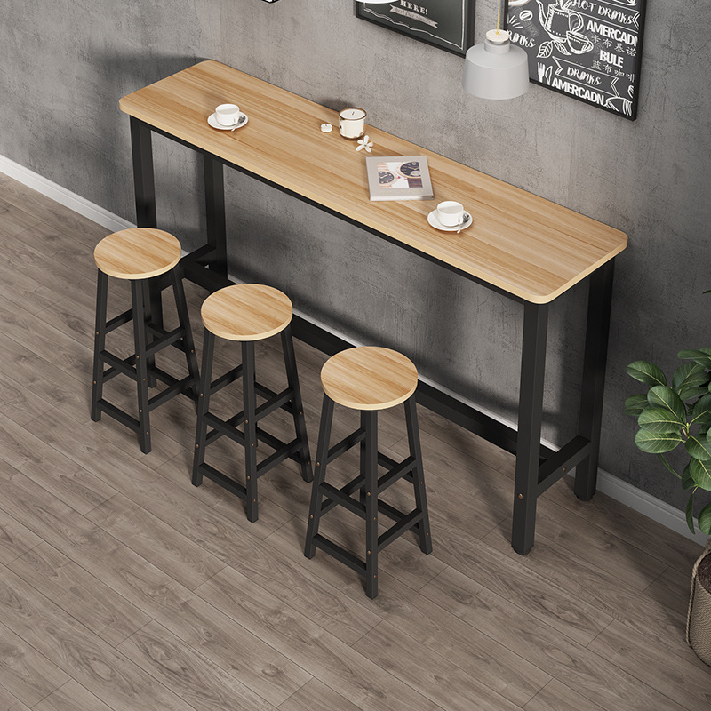 Wall-mounted bar table, home balcony tall table, restaurant bar, milk tea shop table and chair set, long table, partition, narrow table
