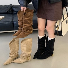 、~小众猫跟西部靴翻折堆堆靴秋冬新款时尚气质百搭短靴女潮