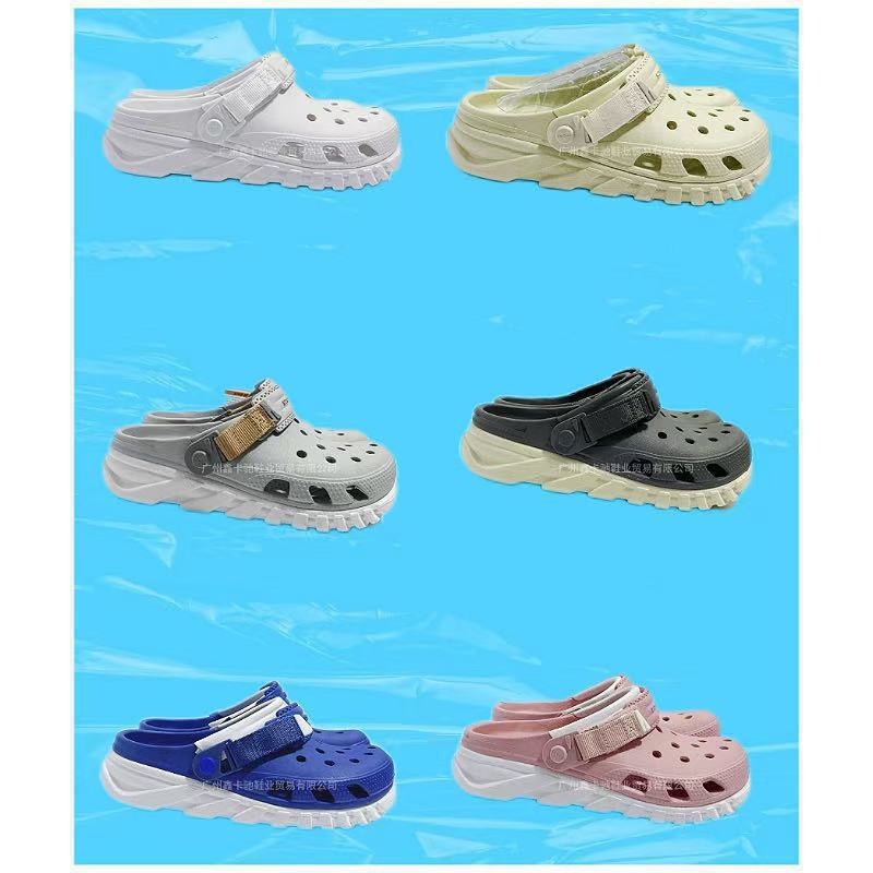 Cross Croc Shoes for Men and Women, Easiest for Match Anti-Slip Beach Shoes for Couples, Outdoor Lightweight and Plaid Slippers Cross-Border