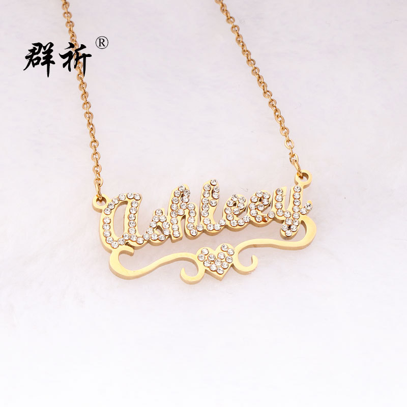 Necklace stainless steel with letters