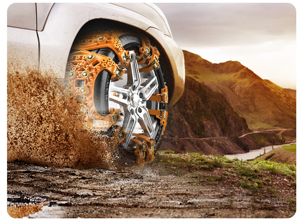 One-Piece Drop-Shipping Winter Car Tire Emergency Universal Tpu Rubber Snow Anti-Skid Chain Manufacturer Direct Sale