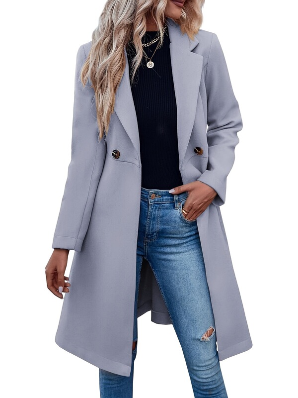 Y 93191 Long Double Breasted Belted Wool Coat Autumn/Winter Woolen Coat