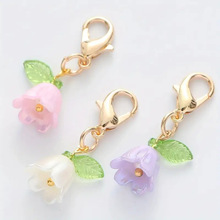 1件女士花朵铃兰吊坠可爱钥匙扣钥匙装饰