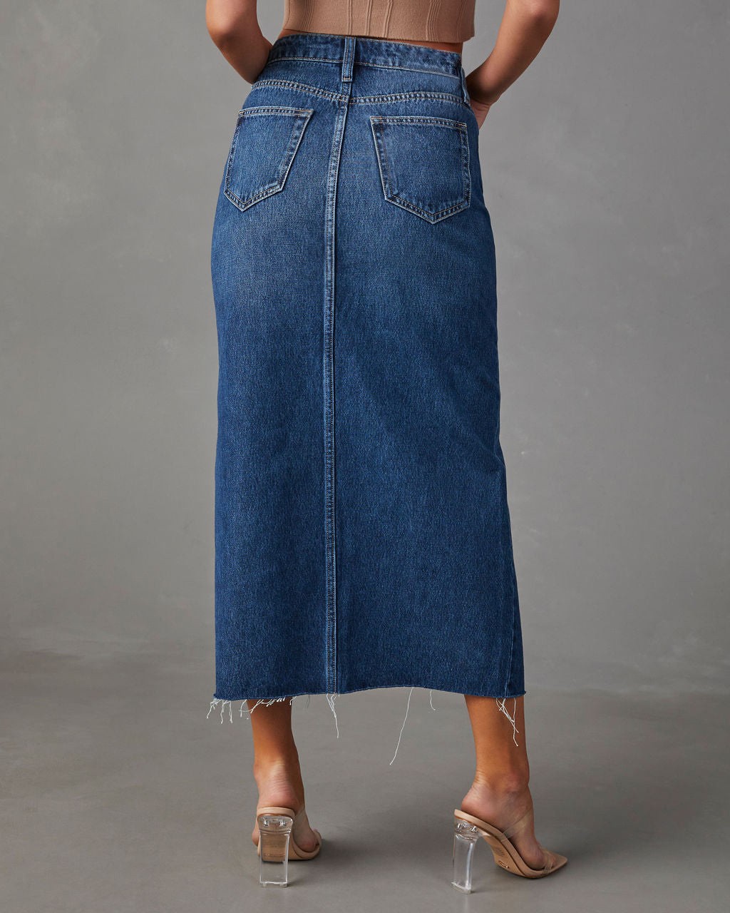 Mid Waist Waist Line Inelastic Elasticity Spring Streetwear Solid Color Cotton Maxi Long Dress Skirts