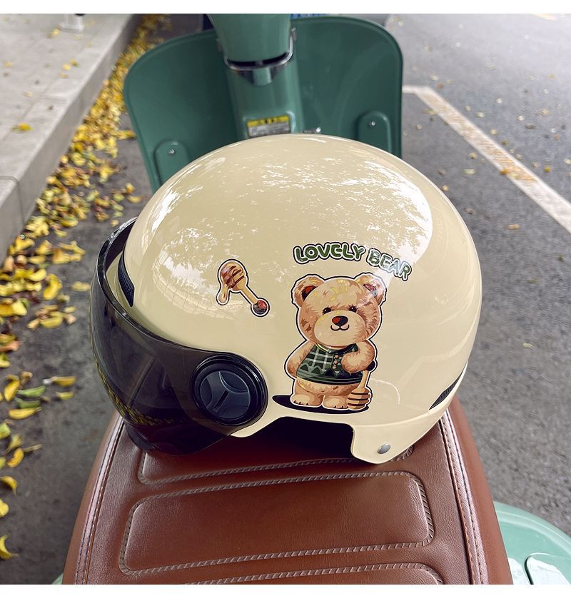 3C Certified Electric Vehicle Helmet - Cartoon Bear Design