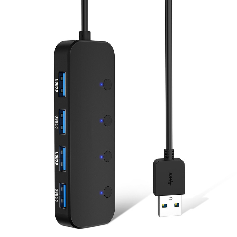 USB3.0 splitter one-to-four HUB HUB laptop adapter extension USB port independent switch USB3.0 splitter one-to-four HUB HUB laptop adapter extension USB port independent switch