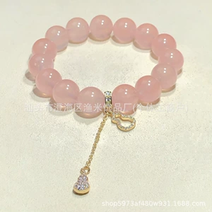 18K Gold-Plated Zircon Gourd Tassel Bracelet Spacer Beads DIY Handmade Accessories Jewelry Spring New Style