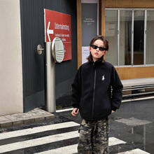 男童加绒外套秋冬款2025新款大儿童装冬季加厚摇粒绒校服神器冬装