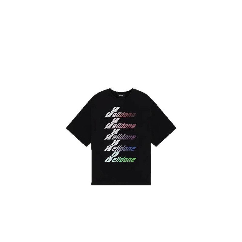 25DORA WE11DONE 韓国風半袖カップルルーズ純粋なトレンディな夏のカップル Tシャツ welldone 男性と女性のトレンド|undefined