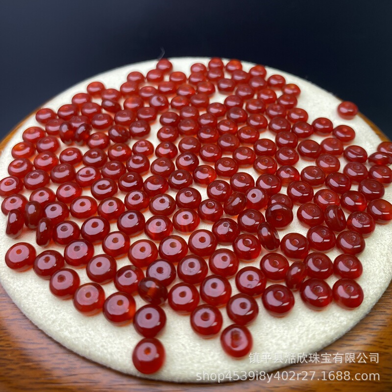 Natural Red Agate Spacer Abacus Beads Handmade DIY Braided Bracelet Bracelet Earrings Small Spacer Beads Accessories Material