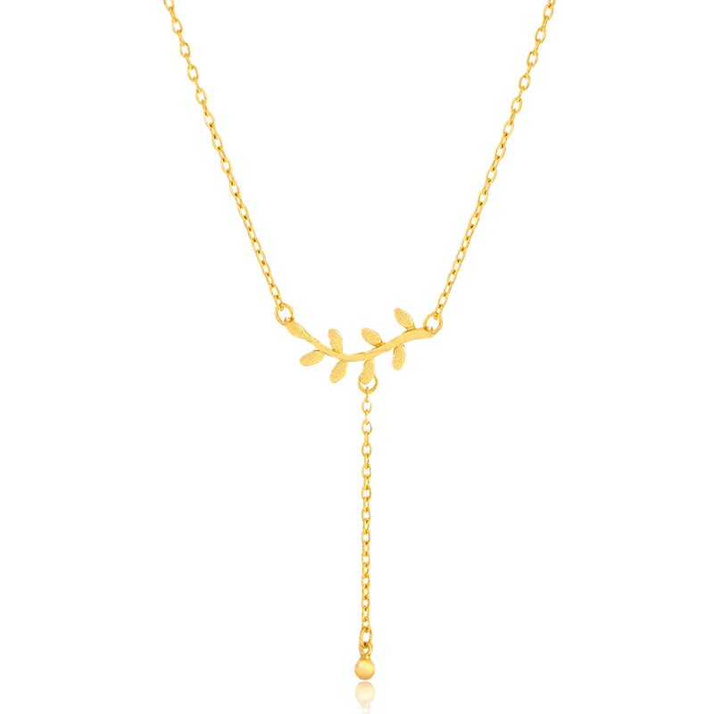 Xuping joyería lingüísmo colgante collar de hoja nicho diseño temperamento joyería cadena de clavícula al por mayor