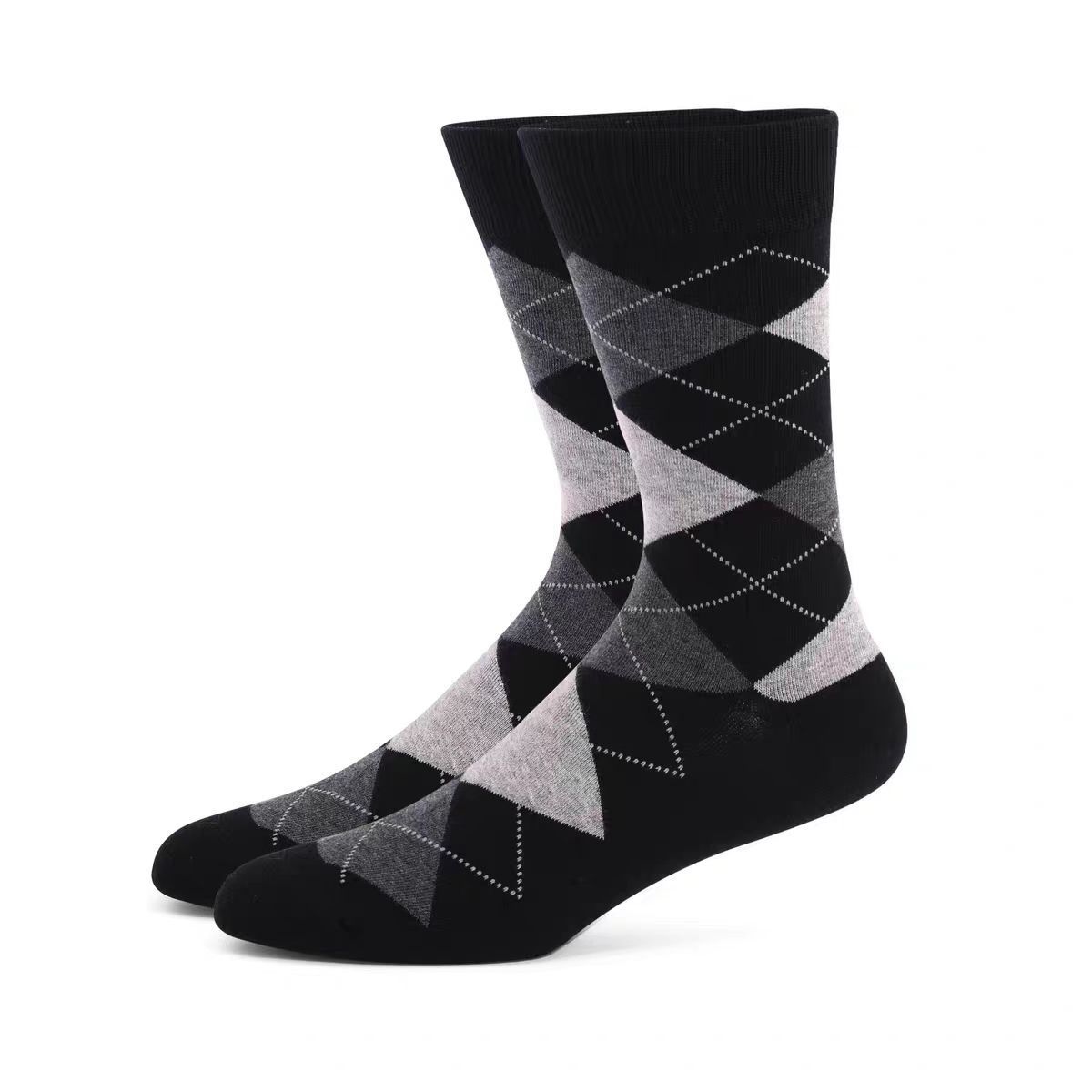 Transfronterizos Amazon calcetines de tamaño 47 hombres de negocios calcetines de caballero estriadas de diamante negro americano