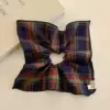 17# navy plaid letter mark square scarf circle-22cm