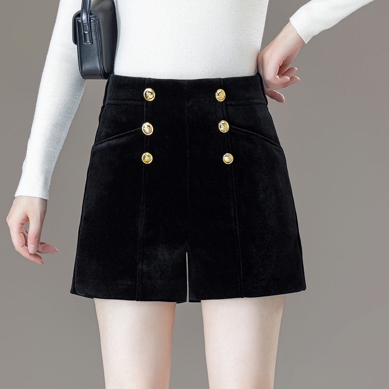 Popular Women's Black Velvet Leggings Shorts for Autumn and Winter 2025, Slim Fit, Plus Size, Thick Straight Boot Shorts Popular Women's Black Velvet Leggings Shorts for Autumn and Winter 2025, Slim Fit, Plus Size, Thick Straight Boot Shorts