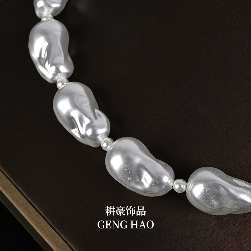 Комплект жемчуга из жемчужной подвески и сережек (GENG HAO), барочные жемчуга с позолоченным филигранным декором