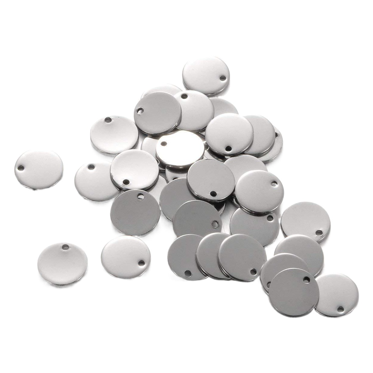 Stainless Steel Round Small Pendant Tag Military Tag Necklace Logo Accessory Pendant Supports Engraving Geometric Shape Jewelry
