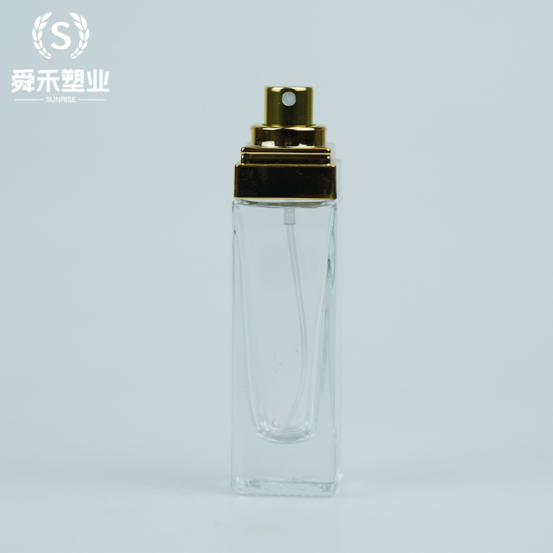 30ml透明方型滴管瓶厚底香水瓶平肩圆柱分装瓶批发便携分装