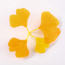 仿真银杏叶厂家批发园林装饰仿真四叉银杏叶跨境绿植黄色银杏叶