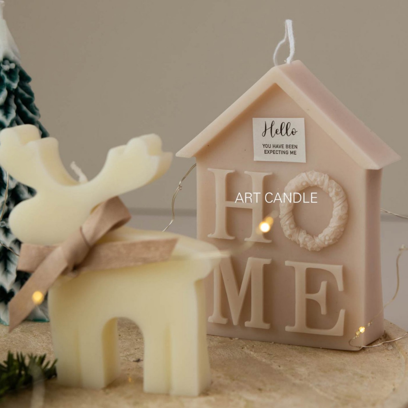 Venta al por mayor venta caliente reno vela de Navidad en forma de vela de aromaterapia decoración de Navidad decoración linda forma de regalo de mano