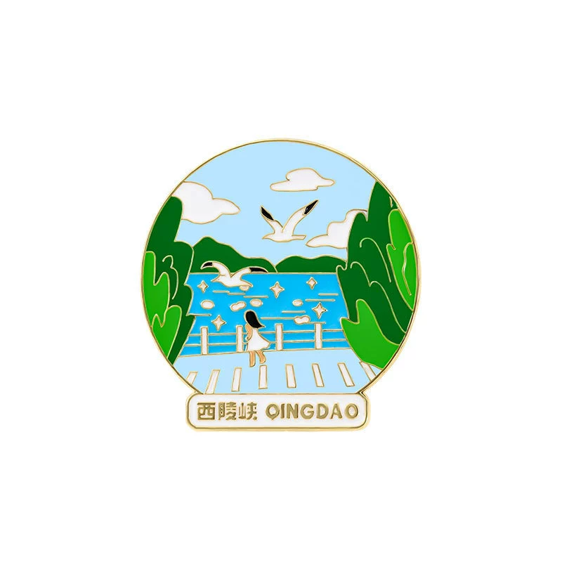 Qingdao Cultural and Creative Refrigerator Magnet Metal Magnetic Sticker Beer Festival May 4th Square Zhanqiao City Refrigerator Magnet Cultural and Creative
