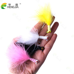 HENGJIA Hengjia Fishing Tackle Lead Head Hook Lure Bagged Fish Hook Barbed Chicken Feather Hook Fly Fishing Hook Tied Fish Hook