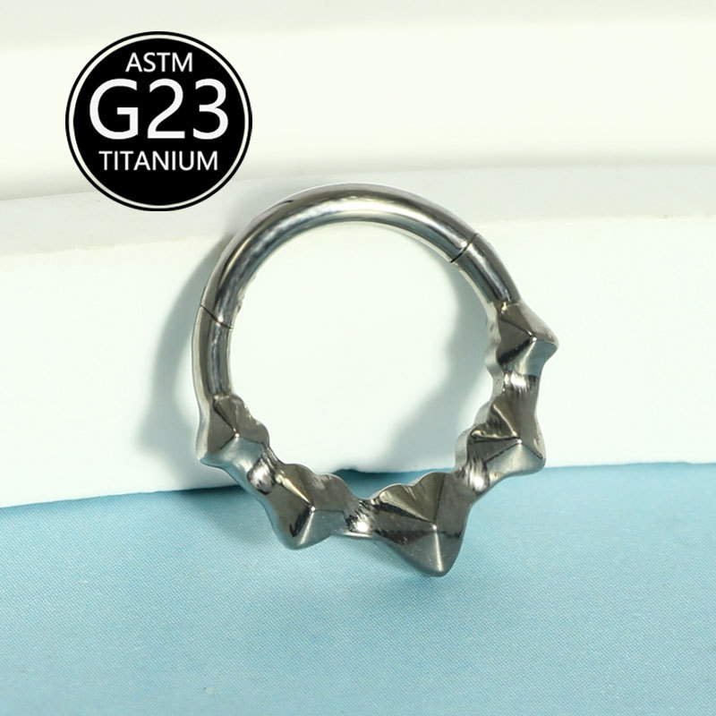 G23 Titanium Alloy Heart Nose Ring Earrings for Body Piercing - Fashion Niche Jewelry detail image 8