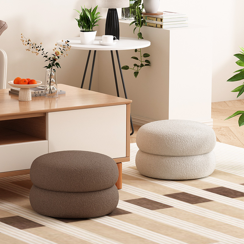 Taburete pequeño, taburete bajo doméstico, sala de estar, dormitorio, silla red, taburete rojo, taburete de cambio de zapatos, taburete redondo, mesa de té creativa