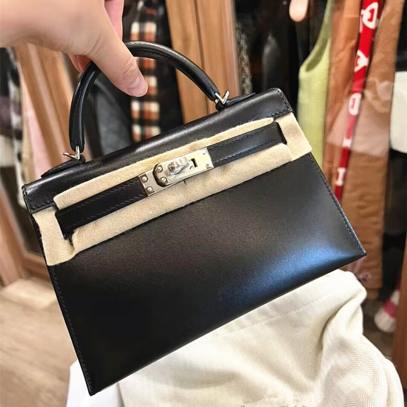 Women's bag second generation Kelly bag box smooth cowhide women's bag shoulder bag handbag messenger bag mini small bag