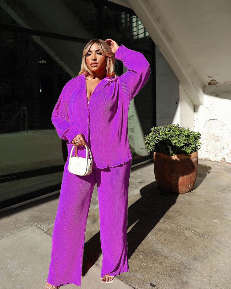 Splicing Design Women'S Casual Solid Color Polyester Modal Splicing Pant Co-ord Set Pants Sets