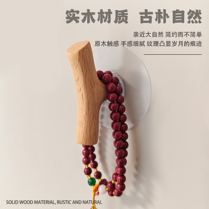 クリエイティブ北欧無垢材木の枝パンチフリーコートフックコートフック壁フックドアの後ろの寝室のコートフック|undefined