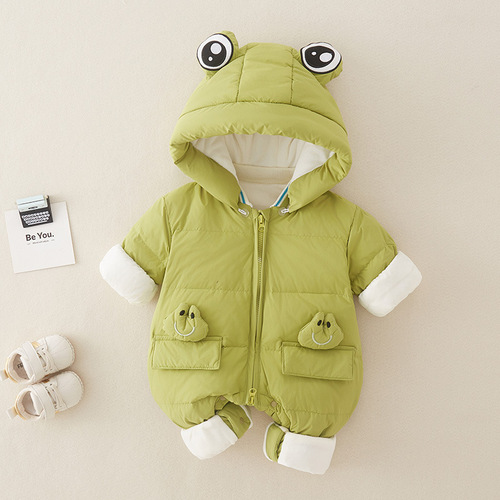 Infant winter clothes baby winter set down jacket onesie white goose down crawling suit newborn outdoor carrier clothing thickened