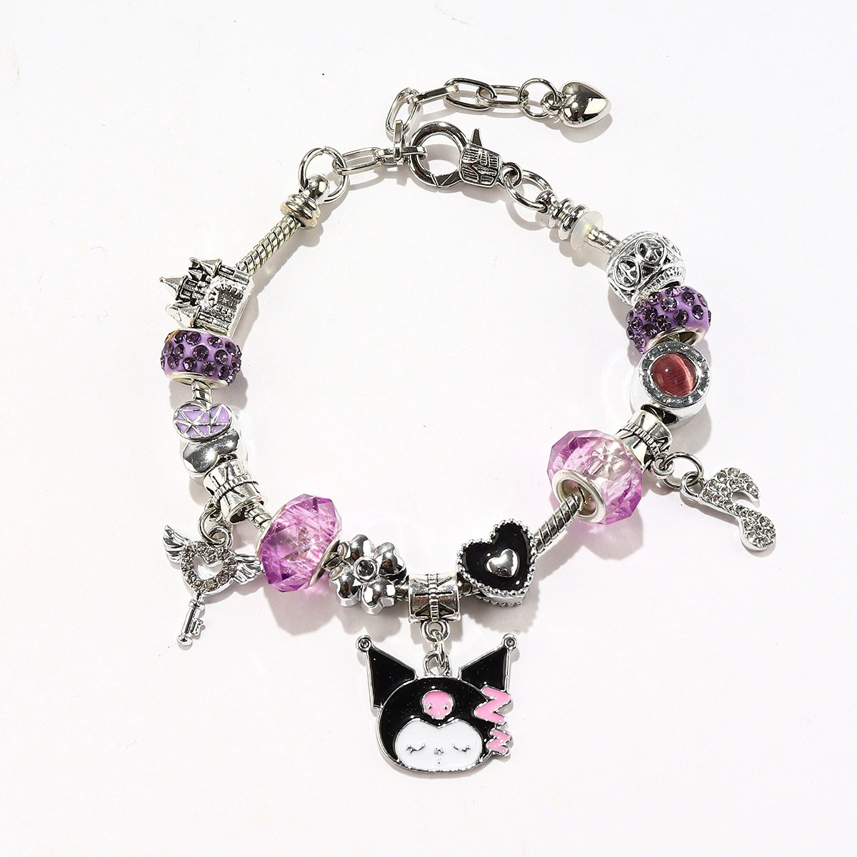 Браслет (Panjia) DIY с крупными отверстиями и подвесками в стиле Hello Kitty, 9×7×3 см