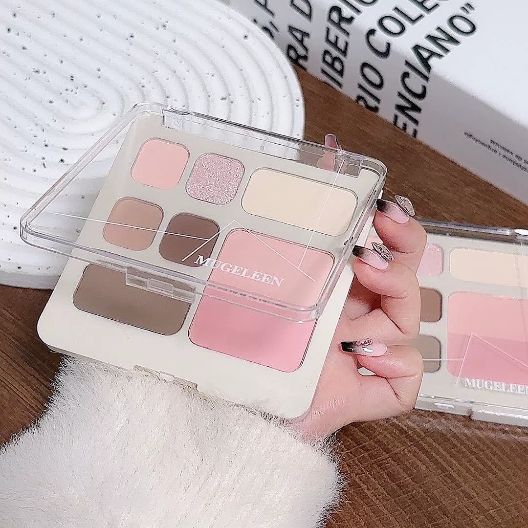 Палетка теней для век nude matte, универсальный набор 8 оттенков с осветляющим карандашом, 14 г