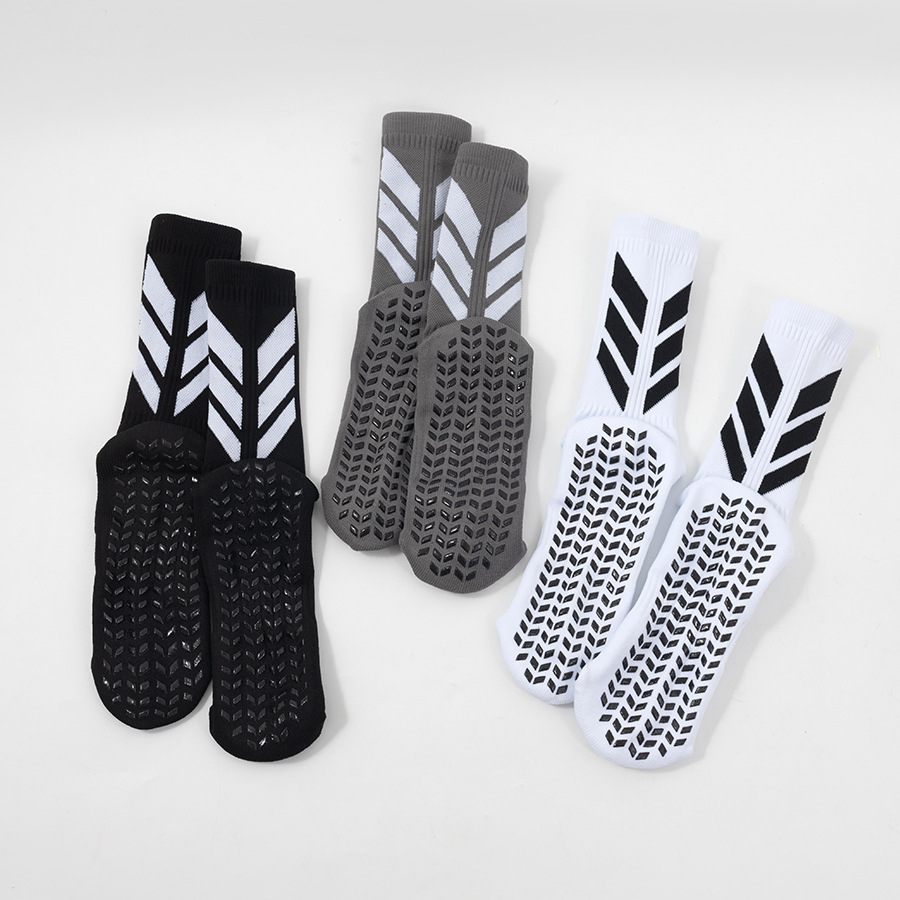 Cross-border football socks men's mid-tube sports socks running socks non-slip silicone thickened towel bottom wear-resistant sweat-absorbent
