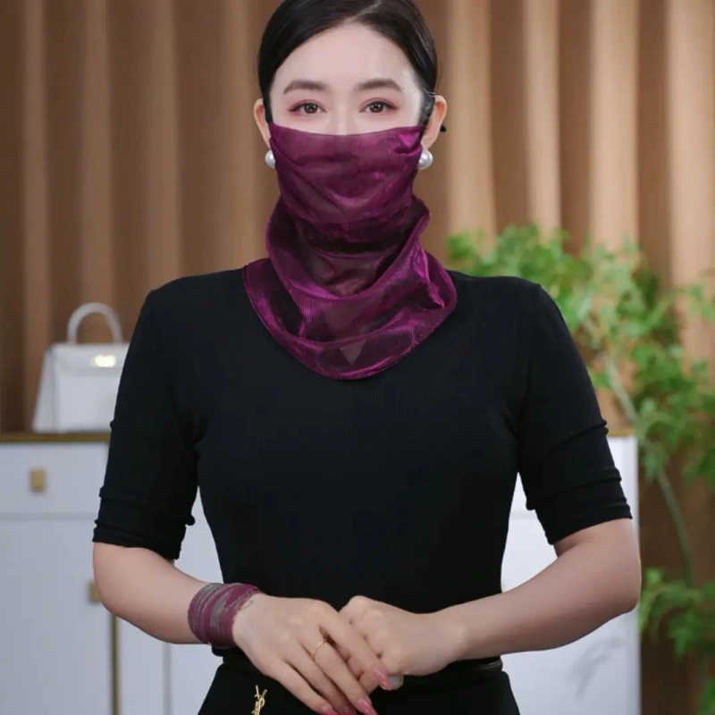 Summer veil, triangular scarf, fashionable universal mask, sun protection, with neck protection
