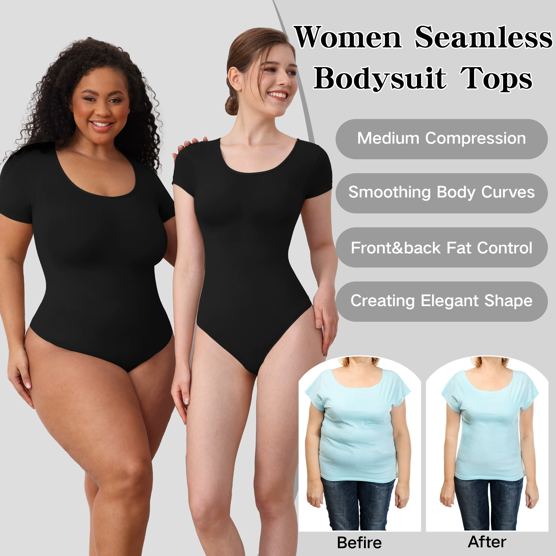Кросс-бортовой бюстье Шейпвэр Round Neck Body Shaping Bodysuit Short Sleeve Encrypted Waist T-Shape Bodysuit Thin Shaping Clothes